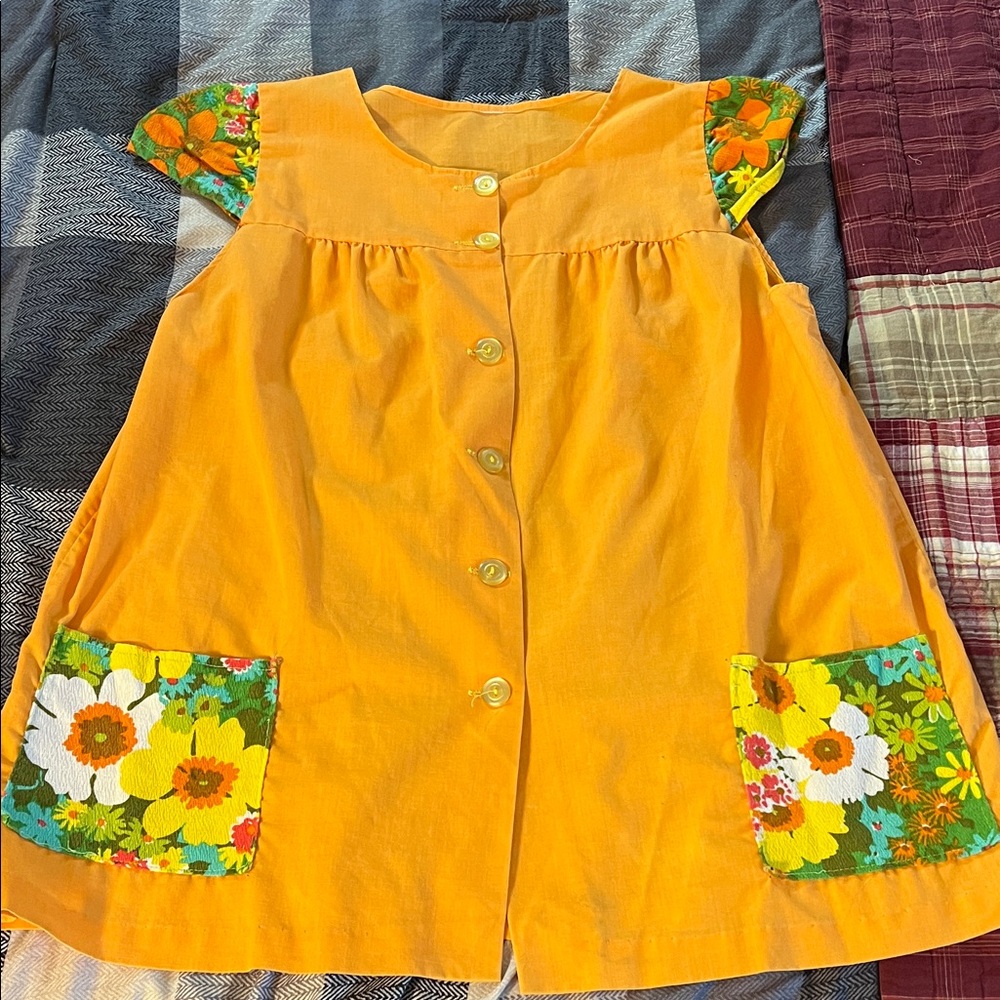 Floral Orange Kids Dress